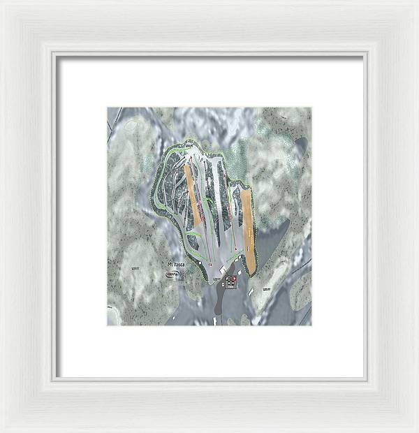 Mt Itasca Ski Trail Map - Framed Print - Powderaddicts