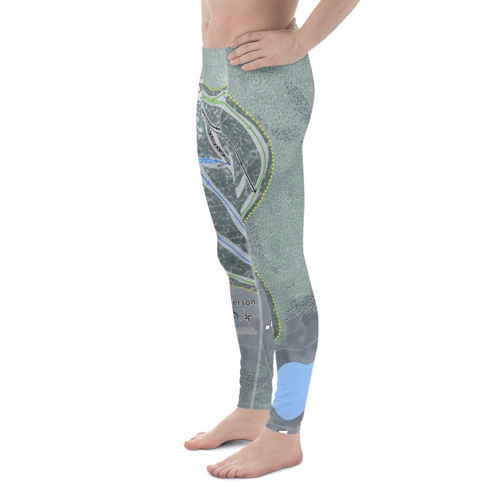 Mt Jefferson, Maine Ski Trail Map Men&#39;s Base Layer Bottom - Powderaddicts