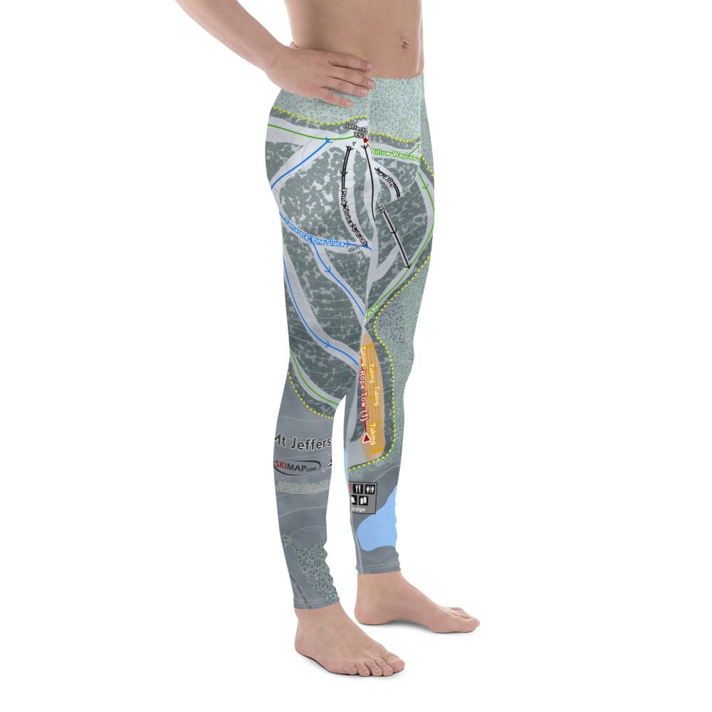 Mt Jefferson, Maine Ski Trail Map Men&#39;s Base Layer Bottom - Powderaddicts