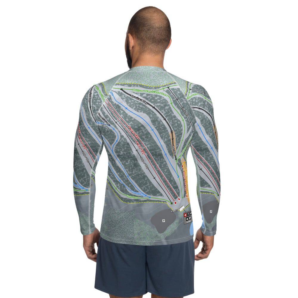 Mt Jefferson, Maine Ski Trail Map Men's Base Layer Top - Powderaddicts