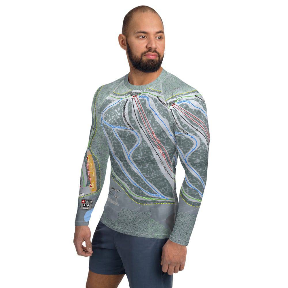 Mt Jefferson, Maine Ski Trail Map Men's Base Layer Top - Powderaddicts