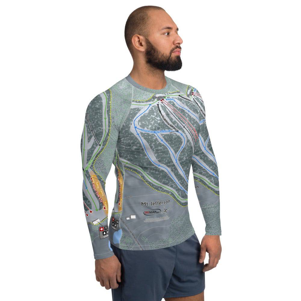 Mt Jefferson, Maine Ski Trail Map Men's Base Layer Top - Powderaddicts