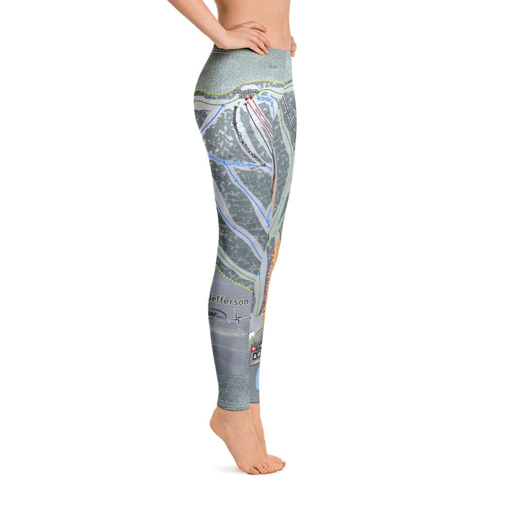 Mt Jefferson, Maine Ski Trail Map Women's Base Layer Bottom - Powderaddicts