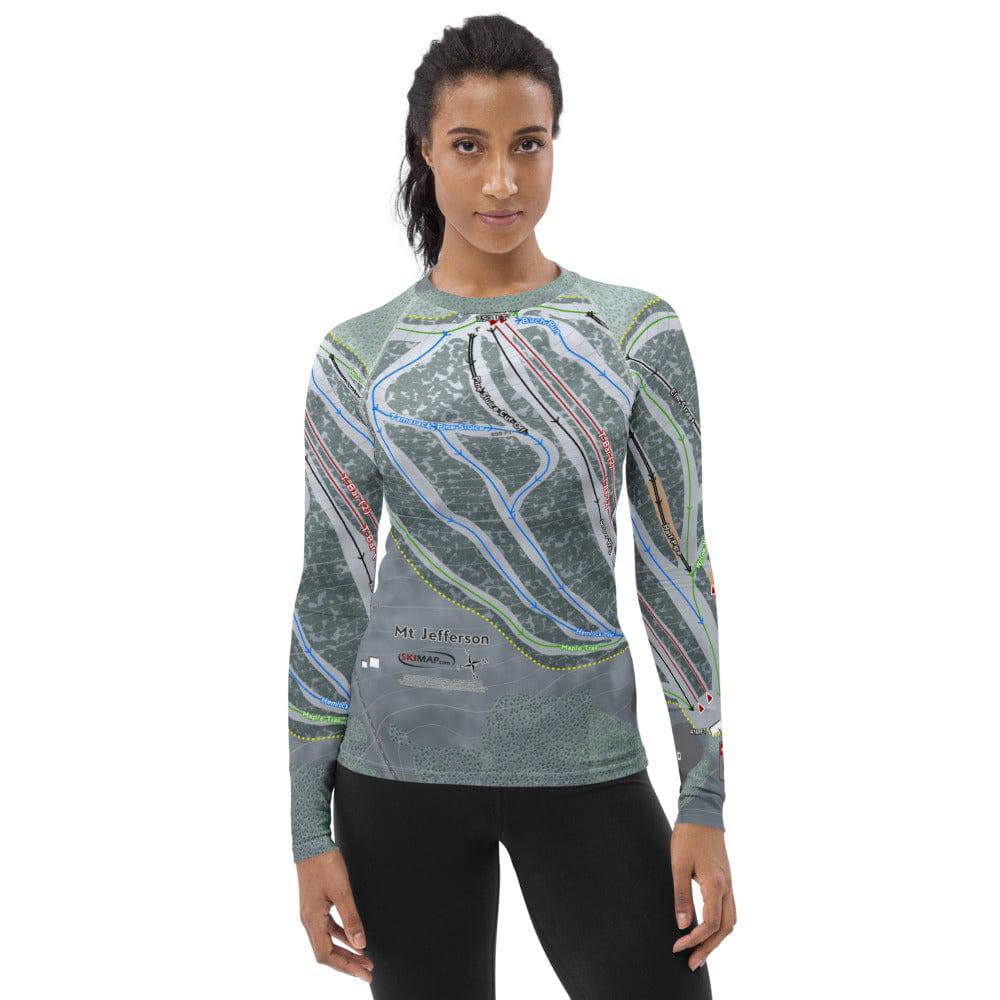 Mt Jefferson, Maine Ski Trail Map Women's Base Layer Top