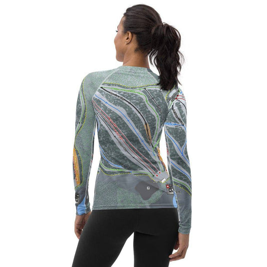 Mt Jefferson, Maine Ski Trail Map Women's Base Layer Top - Powderaddicts