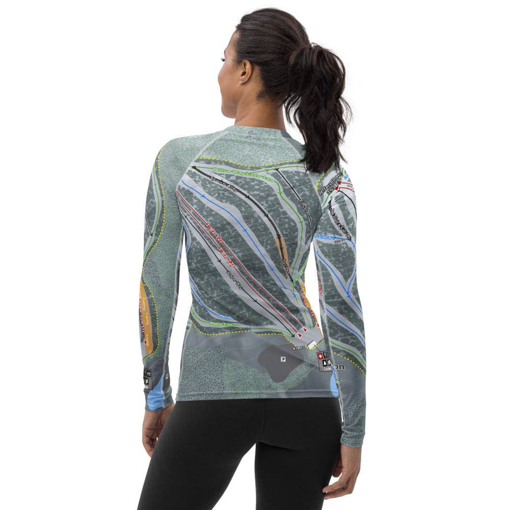 Mt Jefferson, Maine Ski Trail Map Women&#39;s Base Layer Top - Powderaddicts
