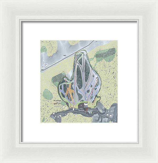 Mt LaCrosse Ski Trail Map - Framed Print - Powderaddicts
