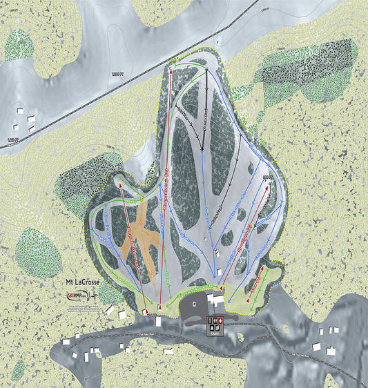 Mt LaCrosse Ski Trail Map - Art Print - Powderaddicts