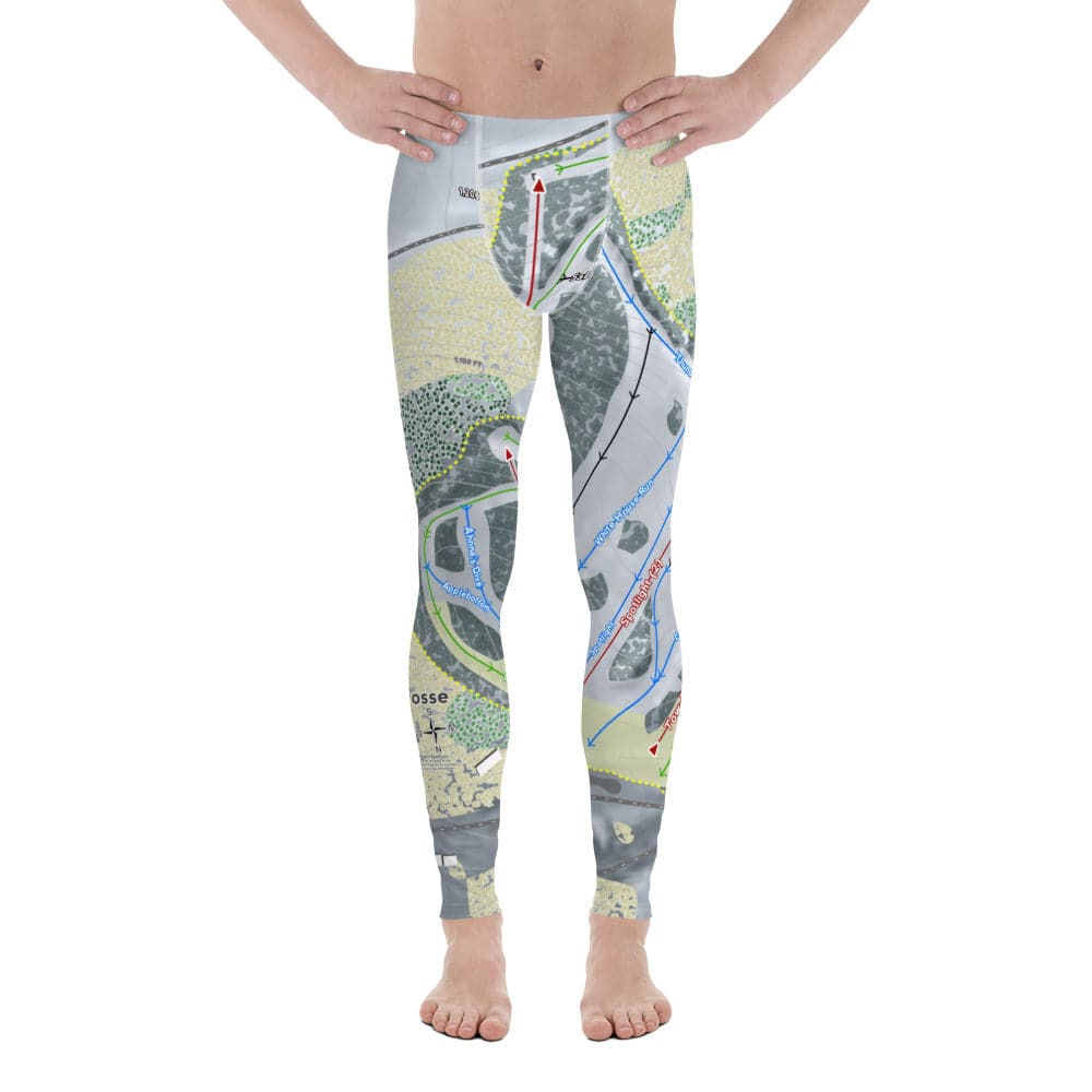 Mt La Crosse, Wisconsin Ski Trail Map Men's Base Layer Bottom