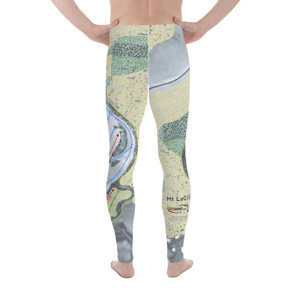 Mt LaCrosse, Wisconsin Ski Trail Map Men's Base Layer Bottom - Powderaddicts