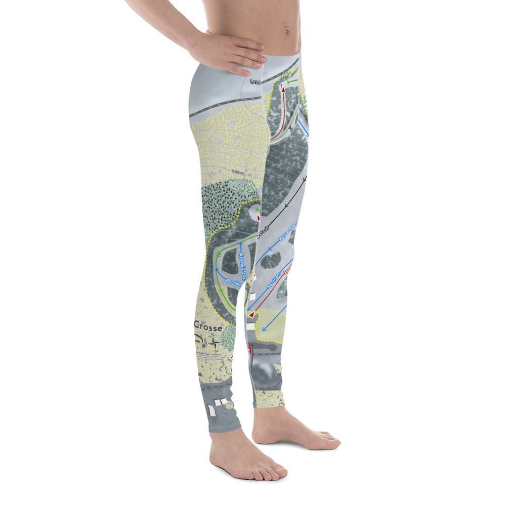 Mt LaCrosse, Wisconsin Ski Trail Map Men's Base Layer Bottom - Powderaddicts