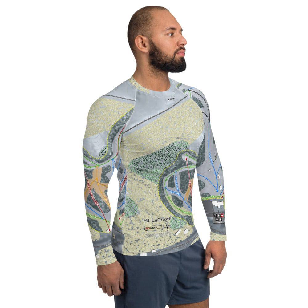 Mt LaCrosse, Wisconsin Ski Trail Map Men's Base Layer Top - Powderaddicts