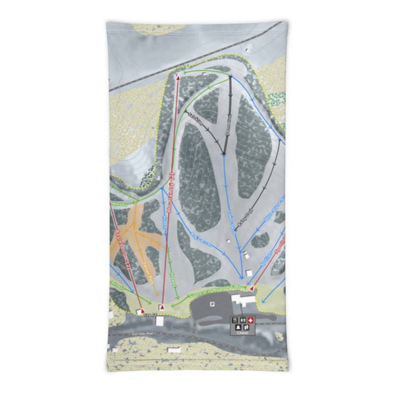 Mt LaCrosse, Wisconsin Ski Trail Map Printed Neck Gaiter - Powderaddicts