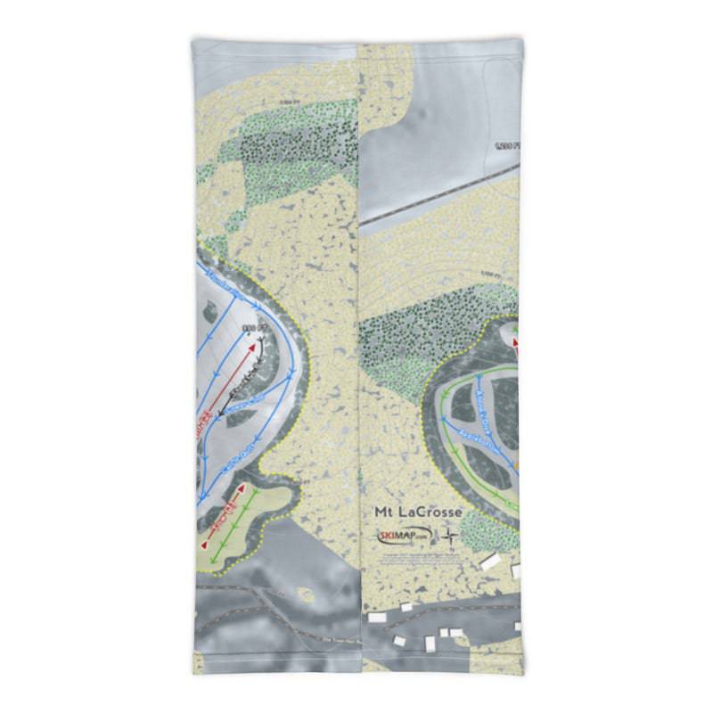Mt LaCrosse, Wisconsin Ski Trail Map Printed Neck Gaiter - Powderaddicts