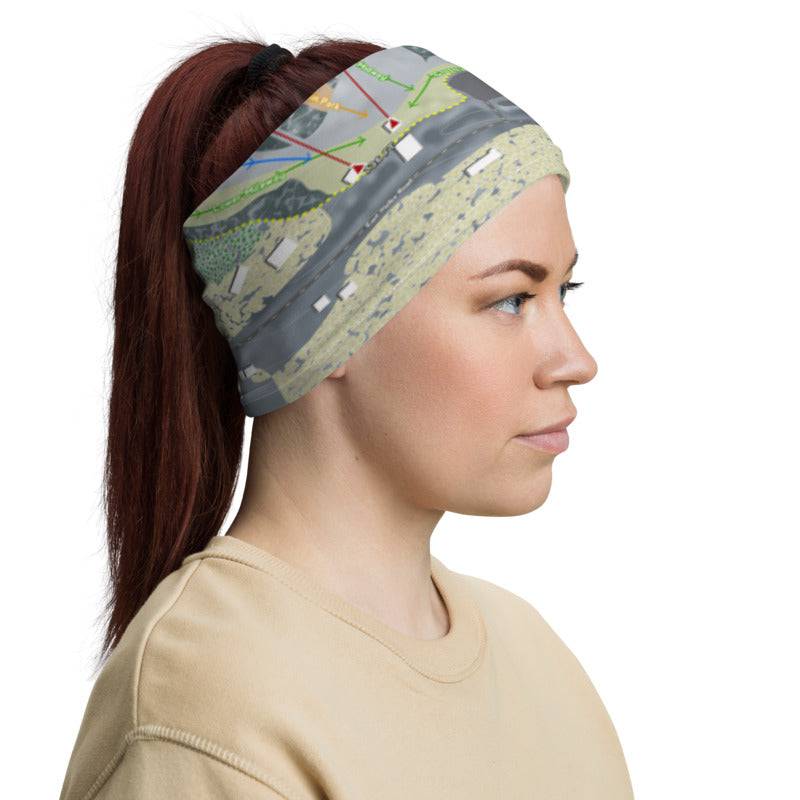 Mt LaCrosse, Wisconsin Ski Trail Map Printed Neck Gaiter - Powderaddicts