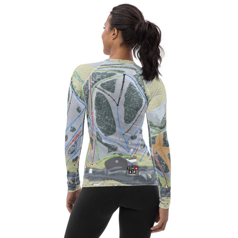Mt LaCrosse, Wisconsin Ski Trail Map Women's Base Layer Top - Powderaddicts