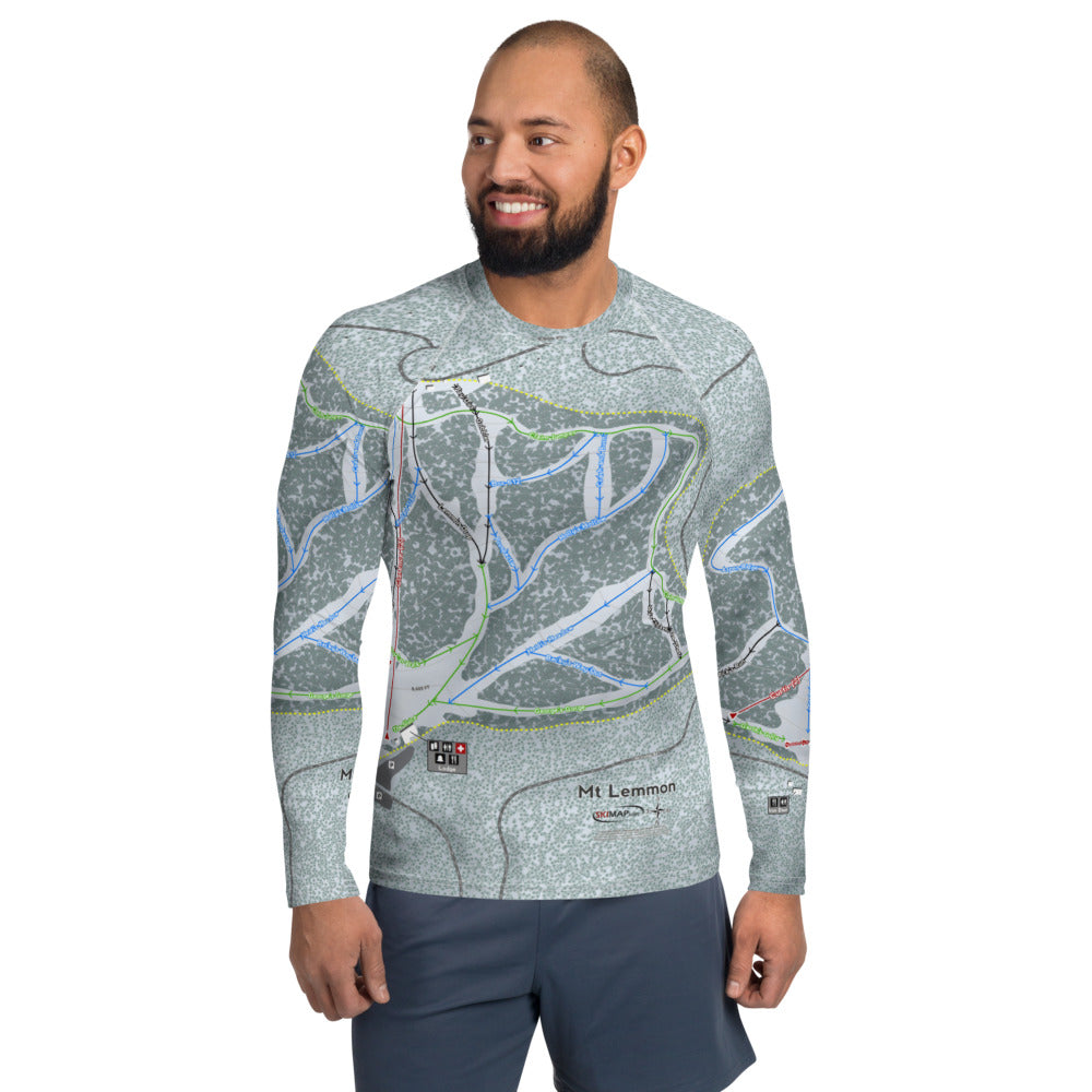 Mt Lemmon, Arizona Ski Trail Map Men's Base Layer Top - Powderaddicts