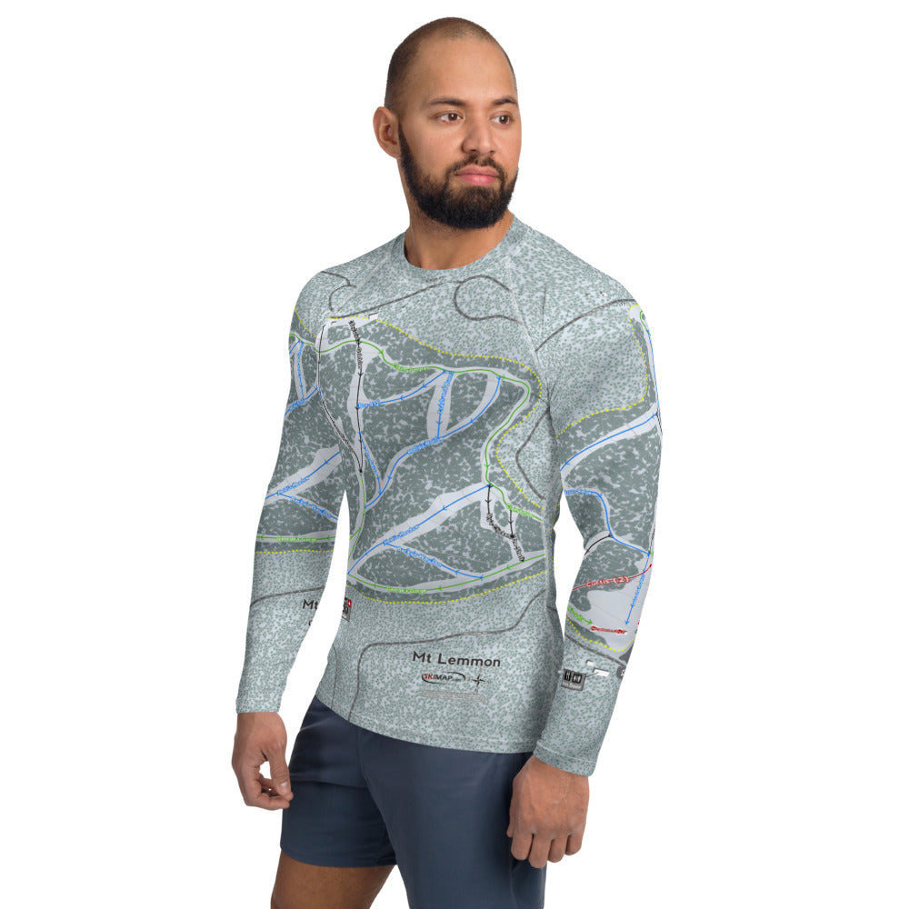 Mt Lemmon, Arizona Ski Trail Map Men's Base Layer Top - Powderaddicts