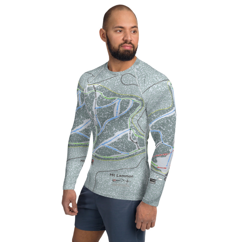 Mt Lemmon, Arizona Ski Trail Map Men's Base Layer Top - Powderaddicts