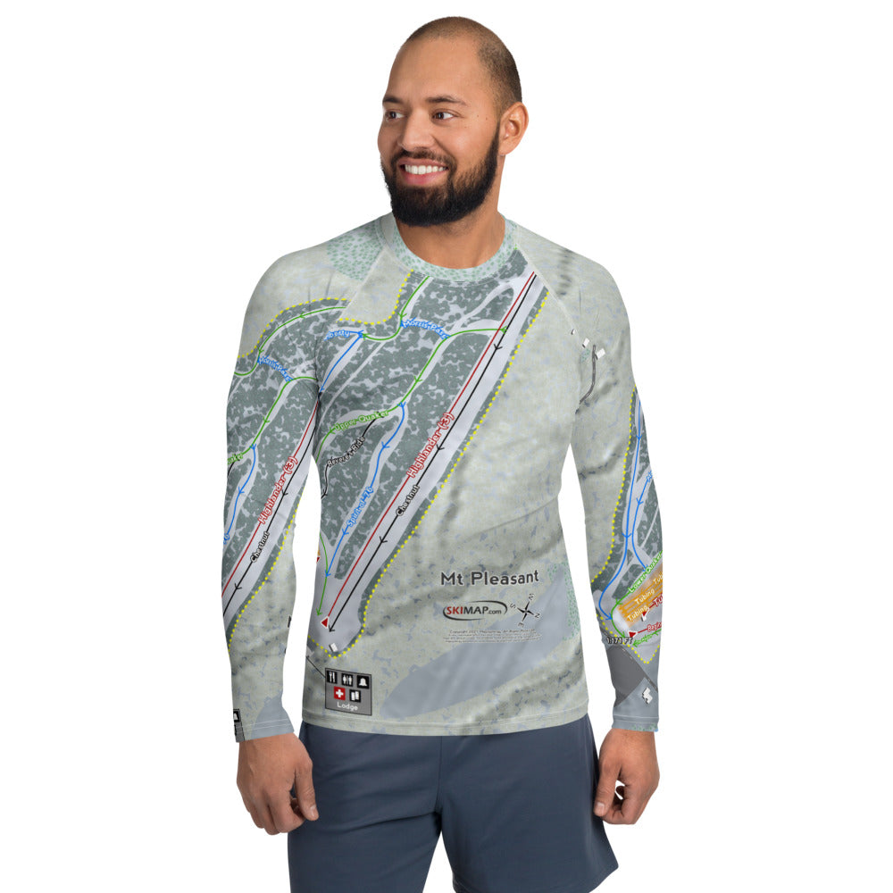 Mt Pleasant, Pennsylvania Ski Trail Map Men's Base Layer Top - Powderaddicts