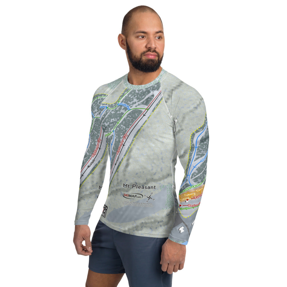 Mt Pleasant, Pennsylvania Ski Trail Map Men's Base Layer Top - Powderaddicts