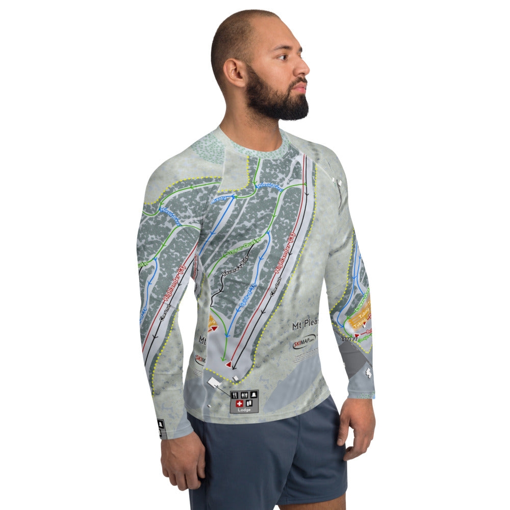 Mt Pleasant, Pennsylvania Ski Trail Map Men's Base Layer Top - Powderaddicts