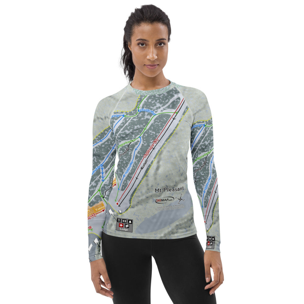 Mt Pleasant, Pennsylvania Ski Trail Map Women's Base Layer Top
