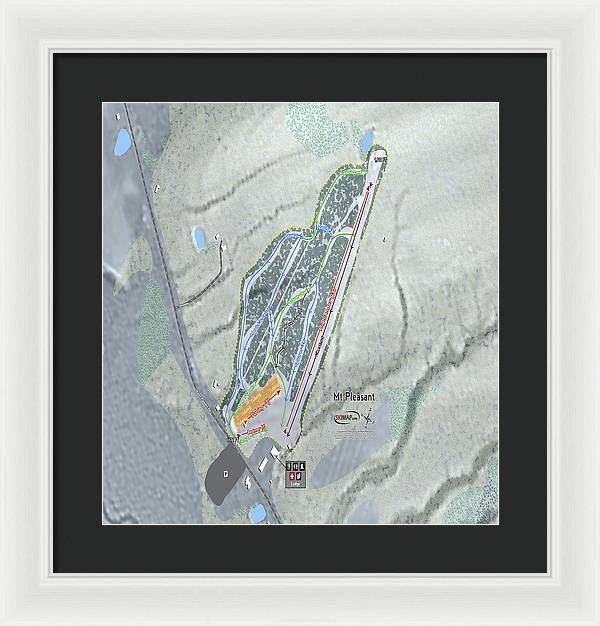 Mt Pleasant Ski Trail Map - Framed Print - Powderaddicts