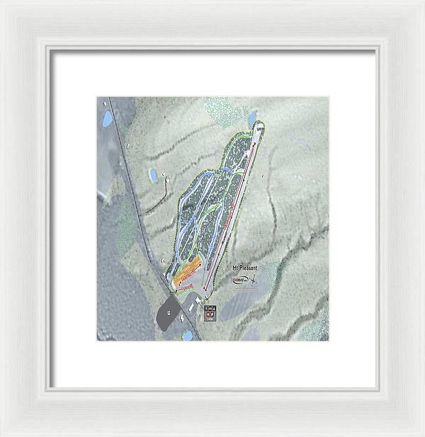 Mt Pleasant Ski Trail Map - Framed Print - Powderaddicts
