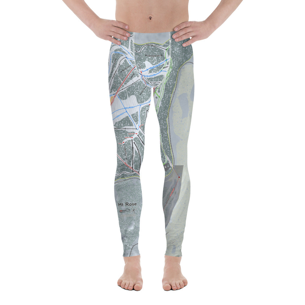 Mt Rose, Nevada Ski Trail Map Men's Base Layer Bottom - Powderaddicts