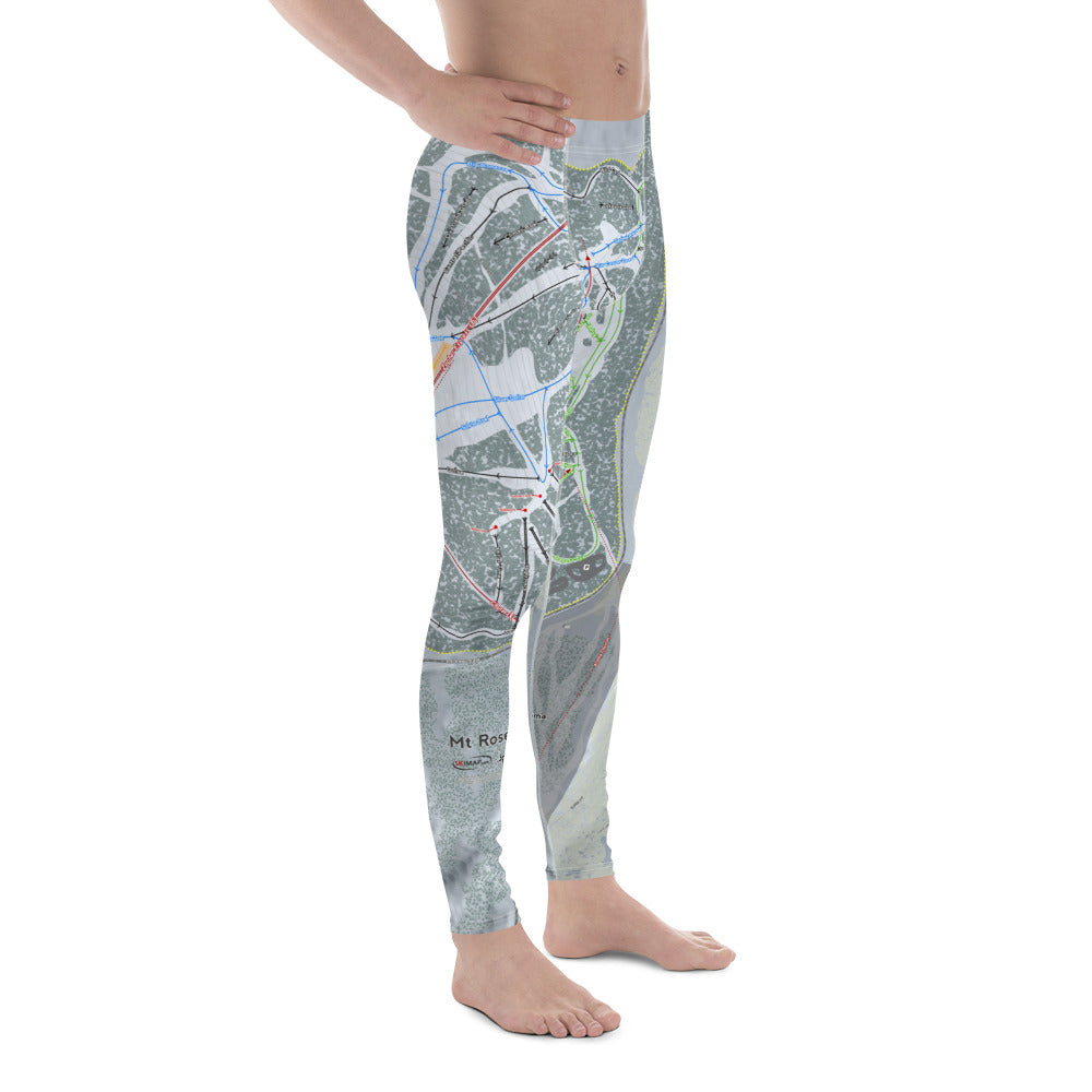 Mt Rose, Nevada Ski Trail Map Men's Base Layer Bottom - Powderaddicts