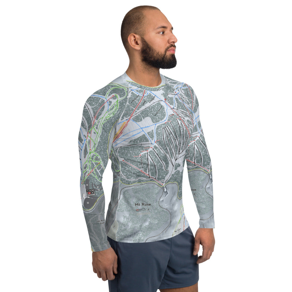Mt Rose, Nevada Ski Trail Map Men's Base Layer Top - Powderaddicts