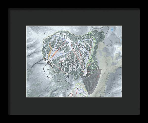 Mt Rose Ski Trail Map - Framed Print - Powderaddicts