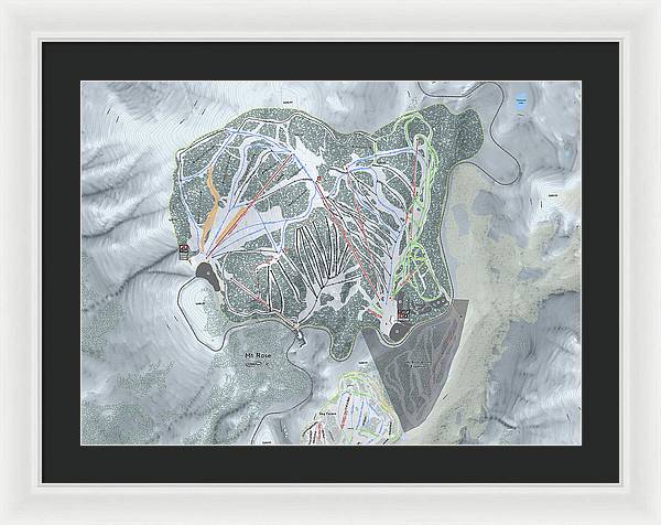 Mt Rose Ski Trail Map - Framed Print - Powderaddicts