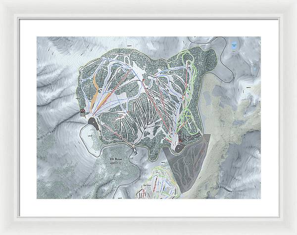 Mt Rose Ski Trail Map - Framed Print - Powderaddicts