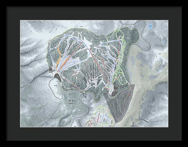 Mt Rose Ski Trail Map - Framed Print - Powderaddicts