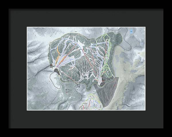 Mt Rose Ski Trail Map - Framed Print - Powderaddicts