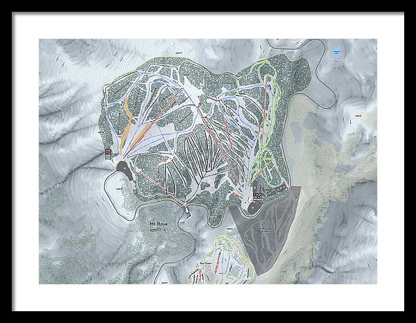 Mt Rose Ski Trail Map - Framed Print - Powderaddicts