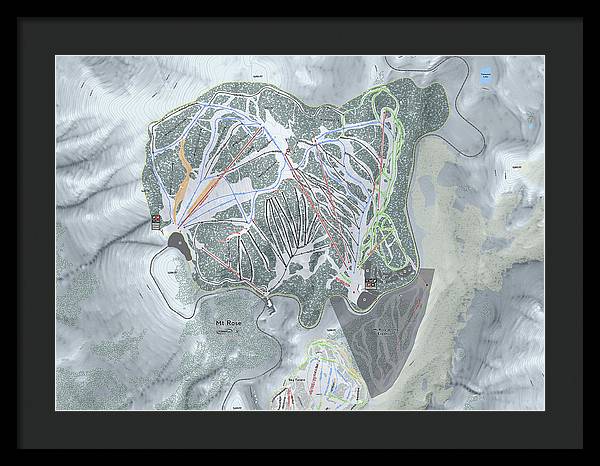 Mt Rose Ski Trail Map - Framed Print - Powderaddicts