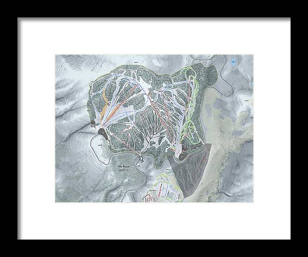 Mt Rose Ski Trail Map - Framed Print - Powderaddicts