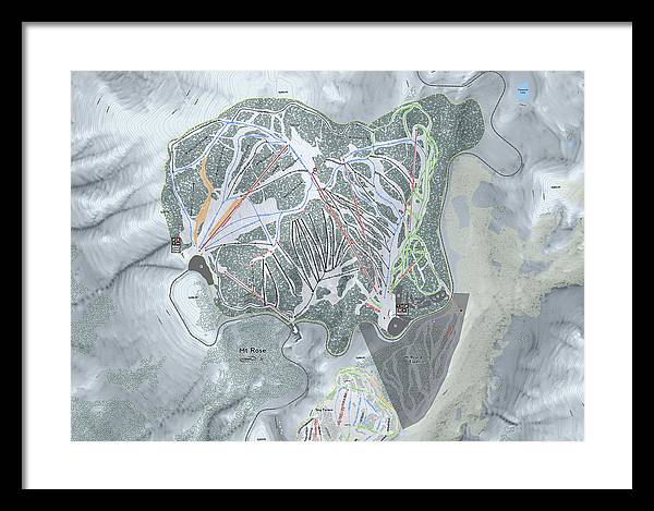 Mt Rose Ski Trail Map - Framed Print - Powderaddicts