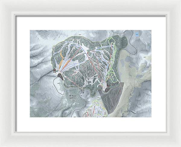 Mt Rose Ski Trail Map - Framed Print - Powderaddicts