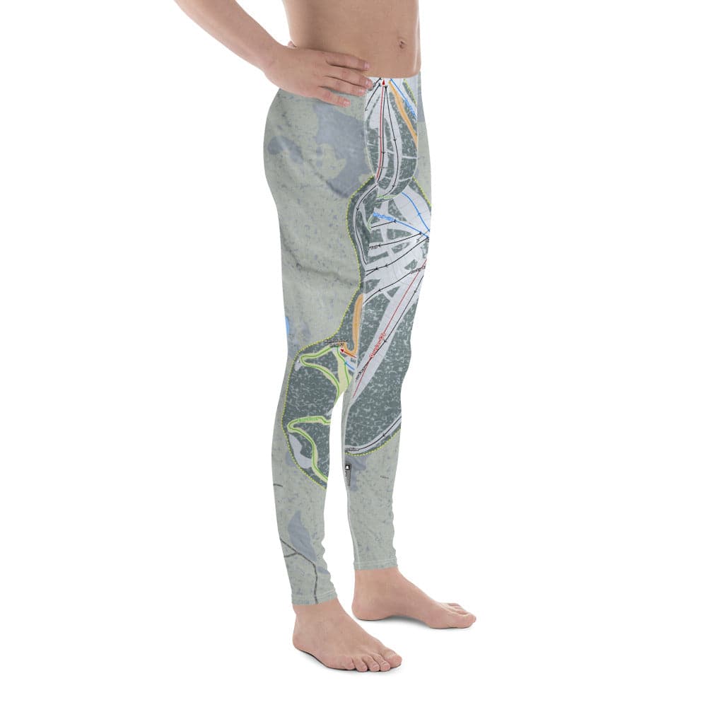 Mt Shasta, California Ski Trail Map Men's Base Layer Bottom - Powderaddicts