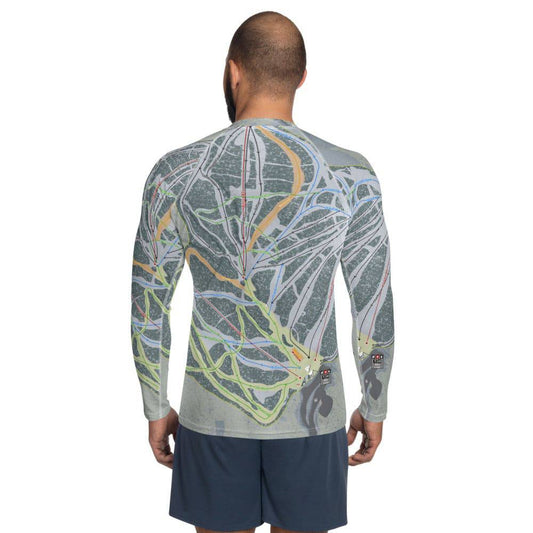 Mt. Shasta, California Ski Trail Map Men's Base Layer Top - Powderaddicts