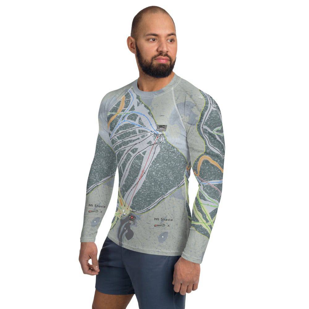 Mt. Shasta, California Ski Trail Map Men's Base Layer Top - Powderaddicts