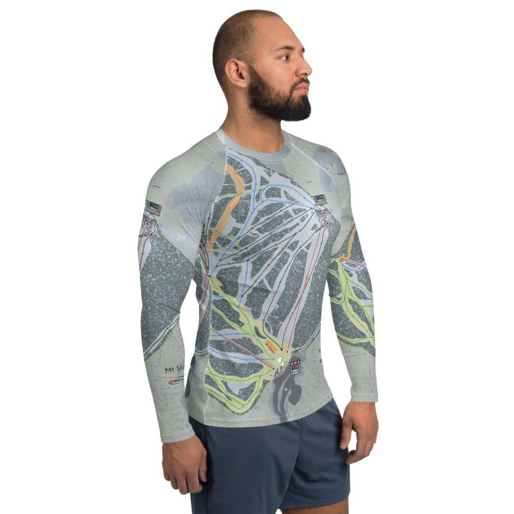 Mt. Shasta, California Ski Trail Map Men's Base Layer Top - Powderaddicts