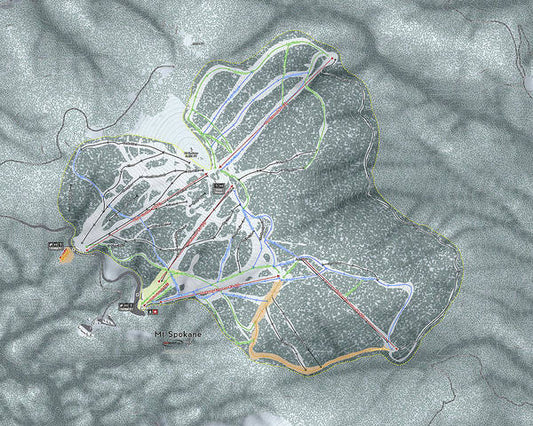 Mt Spokane Ski Trail Map - Art Print - Powderaddicts