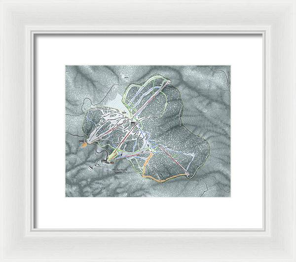 Mt Spokane Ski Trail Map - Framed Print - Powderaddicts