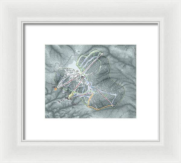 Mt Spokane Ski Trail Map - Framed Print - Powderaddicts