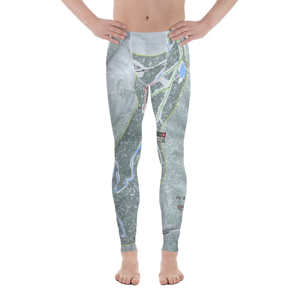 Mt Waterman, California Ski Trail Map Men's Base Layer Bottom
